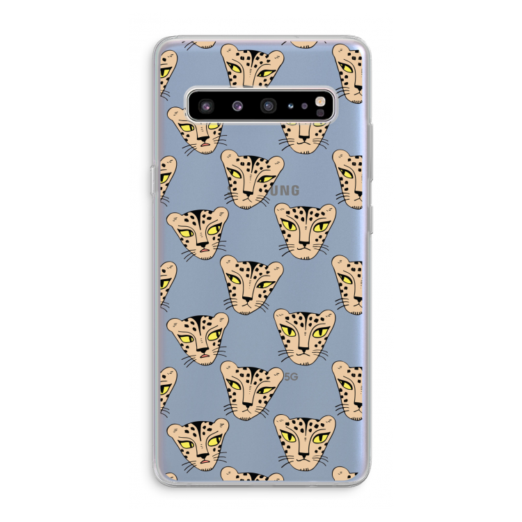 CaseCompany Tijger: Samsung Galaxy S10 5G Transparant Hoesje