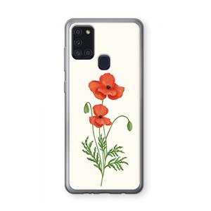 CaseCompany Red poppy: Samsung Galaxy A21s Transparant Hoesje