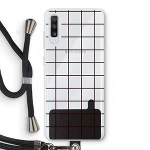 CaseCompany Rooster: Samsung Galaxy A70 Transparant Hoesje met koord