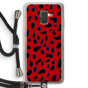 CaseCompany Red Leopard: Samsung Galaxy A8 (2018) Transparant Hoesje met koord