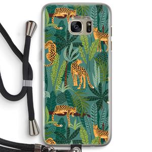 CaseCompany Luipaard 2: Samsung Galaxy S7 Edge Transparant Hoesje met koord
