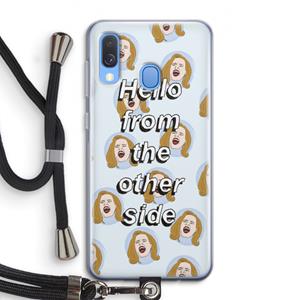 CaseCompany Hello: Samsung Galaxy A40 Transparant Hoesje met koord