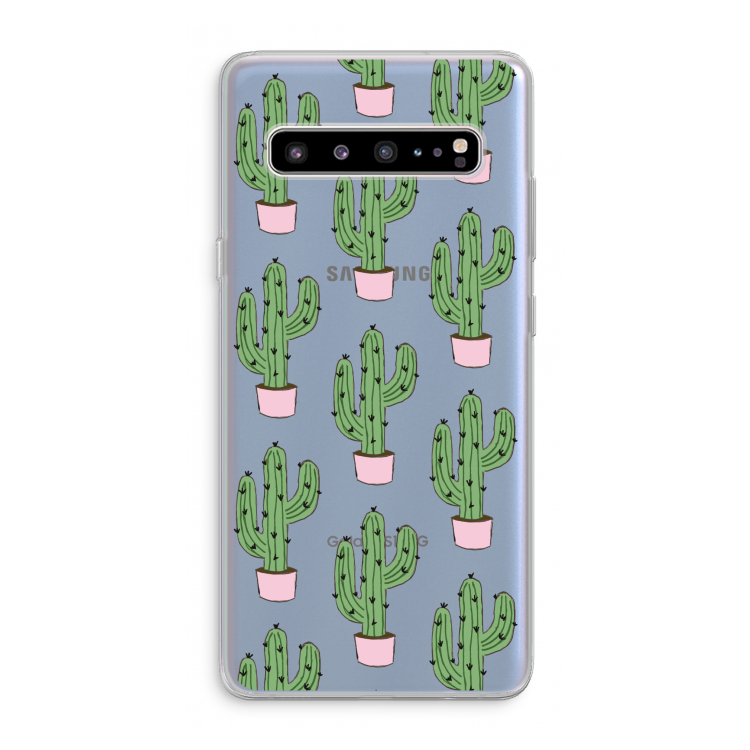 CaseCompany Cactus Lover: Samsung Galaxy S10 5G Transparant Hoesje