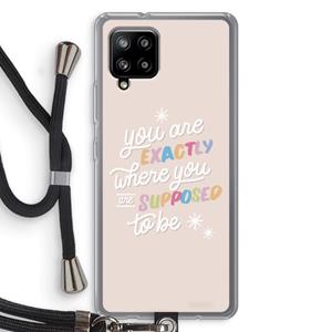 CaseCompany Right Place: Samsung Galaxy A42 5G Transparant Hoesje met koord