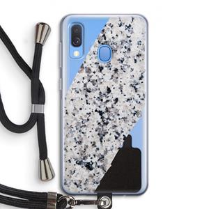 CaseCompany Gespikkelde marmer: Samsung Galaxy A40 Transparant Hoesje met koord