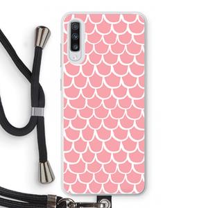 CaseCompany Dakpannetjes: Samsung Galaxy A70 Transparant Hoesje met koord