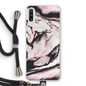 CaseCompany Roze stroom: Samsung Galaxy A70 Transparant Hoesje met koord