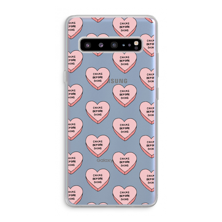CaseCompany Chicks before dicks: Samsung Galaxy S10 5G Transparant Hoesje