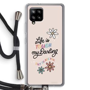 CaseCompany Tough Life: Samsung Galaxy A42 5G Transparant Hoesje met koord