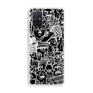 CaseCompany Vexx Black Mixtape: Galaxy A71 Transparant Hoesje