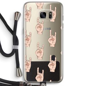 CaseCompany Rock: Samsung Galaxy S7 Edge Transparant Hoesje met koord