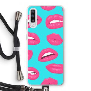 CaseCompany Bite my lip: Samsung Galaxy A70 Transparant Hoesje met koord