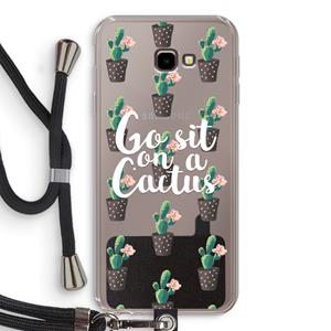 CaseCompany Cactus quote: Samsung Galaxy J4 Plus Transparant Hoesje met koord