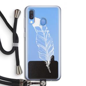 CaseCompany Pluim: Samsung Galaxy A40 Transparant Hoesje met koord