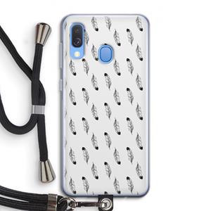 CaseCompany Pluimen: Samsung Galaxy A40 Transparant Hoesje met koord
