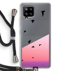 CaseCompany Fly away: Samsung Galaxy A42 5G Transparant Hoesje met koord