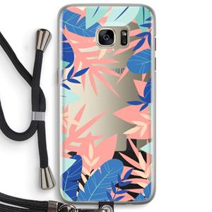 CaseCompany Tropisch: Samsung Galaxy S7 Edge Transparant Hoesje met koord