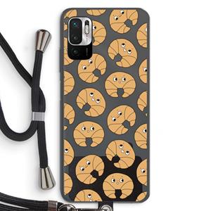 CaseCompany Croissant: Xiaomi Redmi Note 10 5G Transparant Hoesje met koord