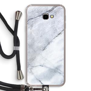CaseCompany Witte marmer: Samsung Galaxy J4 Plus Transparant Hoesje met koord