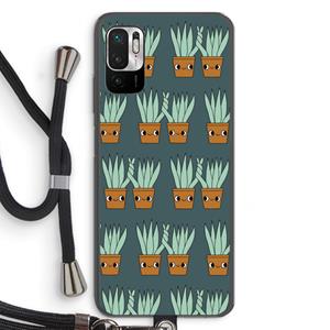 CaseCompany Sansevieria: Xiaomi Redmi Note 10 5G Transparant Hoesje met koord