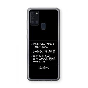 CaseCompany Mijn Motto's: Samsung Galaxy A21s Transparant Hoesje