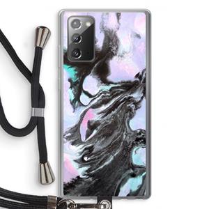 CaseCompany Pastel zwart: Samsung Galaxy Note 20 / Note 20 5G Transparant Hoesje met koord