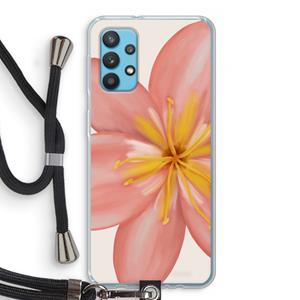 CaseCompany Pink Ellila Flower: Samsung Galaxy A32 4G Transparant Hoesje met koord