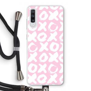 CaseCompany XOXO: Samsung Galaxy A70 Transparant Hoesje met koord
