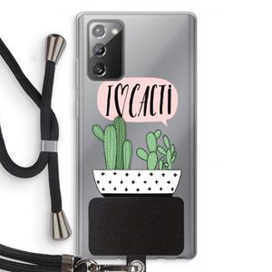 CaseCompany I love cacti: Samsung Galaxy Note 20 / Note 20 5G Transparant Hoesje met koord