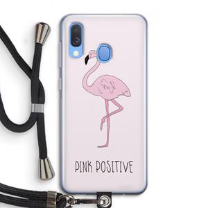 CaseCompany Pink positive: Samsung Galaxy A40 Transparant Hoesje met koord