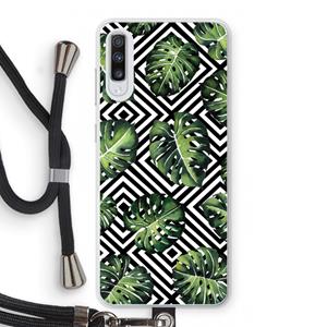 CaseCompany Geometrische jungle: Samsung Galaxy A70 Transparant Hoesje met koord