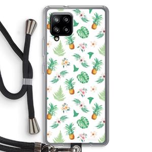 CaseCompany Ananas bladeren: Samsung Galaxy A42 5G Transparant Hoesje met koord
