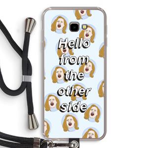 CaseCompany Hello: Samsung Galaxy J4 Plus Transparant Hoesje met koord