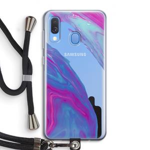 CaseCompany Zweverige regenboog: Samsung Galaxy A40 Transparant Hoesje met koord