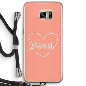 CaseCompany Friends heart: Samsung Galaxy S7 Edge Transparant Hoesje met koord