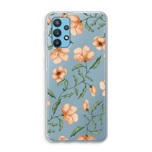 CaseCompany Peachy flowers: Samsung Galaxy A32 4G Transparant Hoesje