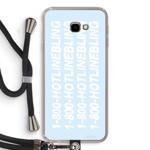 CaseCompany Hotline bling blue: Samsung Galaxy J4 Plus Transparant Hoesje met koord