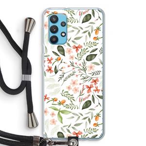 CaseCompany Sweet little flowers: Samsung Galaxy A32 4G Transparant Hoesje met koord