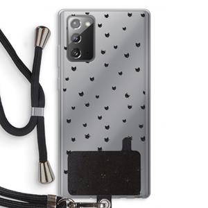 CaseCompany Kleine kattenkopjes: Samsung Galaxy Note 20 / Note 20 5G Transparant Hoesje met koord