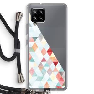 CaseCompany Gekleurde driehoekjes pastel: Samsung Galaxy A42 5G Transparant Hoesje met koord