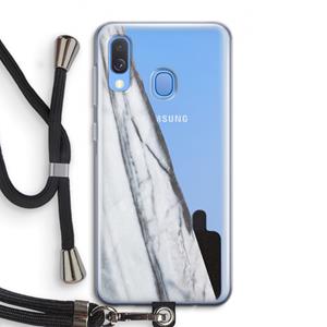 CaseCompany Gestreepte marmer: Samsung Galaxy A40 Transparant Hoesje met koord