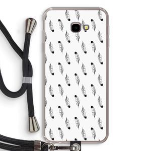 CaseCompany Pluimen: Samsung Galaxy J4 Plus Transparant Hoesje met koord