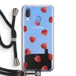 CaseCompany Framboosjes: Samsung Galaxy A40 Transparant Hoesje met koord