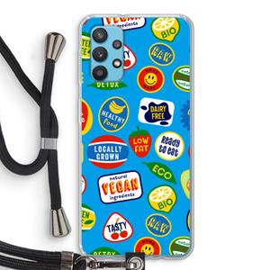 CaseCompany Fruitsticker: Samsung Galaxy A32 4G Transparant Hoesje met koord