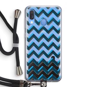 CaseCompany Onderbroken lijn: Samsung Galaxy A40 Transparant Hoesje met koord