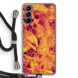 CaseCompany Eternal Fire: Samsung Galaxy S21 Transparant Hoesje met koord