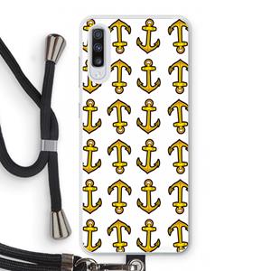 CaseCompany Musketon Anchor: Samsung Galaxy A70 Transparant Hoesje met koord