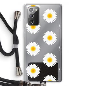 CaseCompany Margrietjes: Samsung Galaxy Note 20 / Note 20 5G Transparant Hoesje met koord