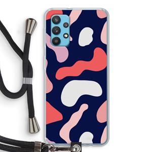 CaseCompany Memphis Shapes Pink: Samsung Galaxy A32 4G Transparant Hoesje met koord