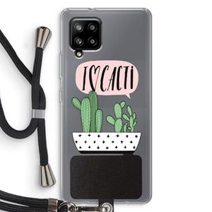 CaseCompany I love cacti: Samsung Galaxy A42 5G Transparant Hoesje met koord
